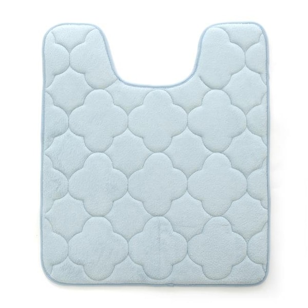 Betterbeds 21 x 24 in. Embroidered Memory Foam Contoured Bath Mat - Sterling Blue - BE364549