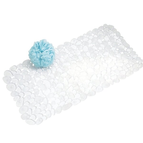Idesign Pebble Bath Mat, 26-1/2 in L, 13-3/4 in W, PVC, Clear - 80010
