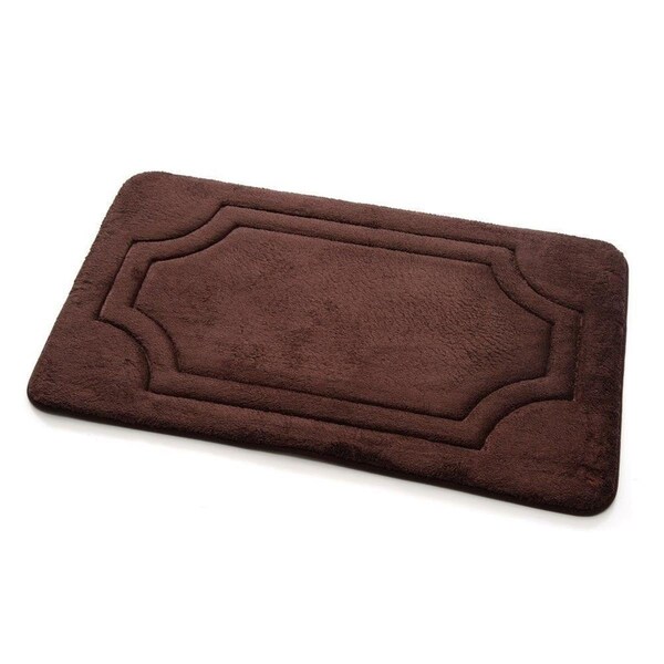 Stephan Roberts Home 17 x 24 in Luxurious Memory Foam Bath Mat with Water Shield Technology French Roast - BFDM24C78712