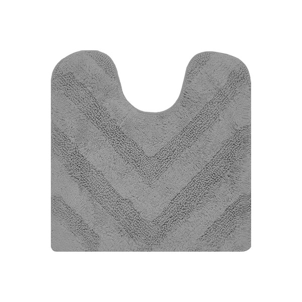 Better Trends Hugo Collection 100% Cotton 20' x 20' Contour Bath Rug in Gray - BAHG2020GRY