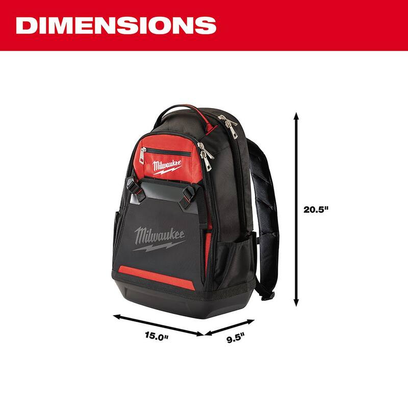 Milwaukee 10 in. Jobsite Backpack with 12 in. Zipper Tool Bag in Multi-Color (3-Pack) - 48-22-8200-48-22-8193