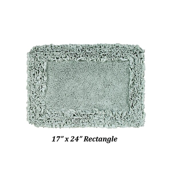 Better Trends Shaggy Border Collection 100% Cotton 17' x 24' Rectangle Bath Rug in Sage - BARR1724SA