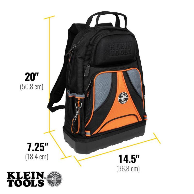 Klein Tools Tradesman Pro Tool Bag Backpack, 39 Pockets, Black, 14-Inch - 55421BP-14