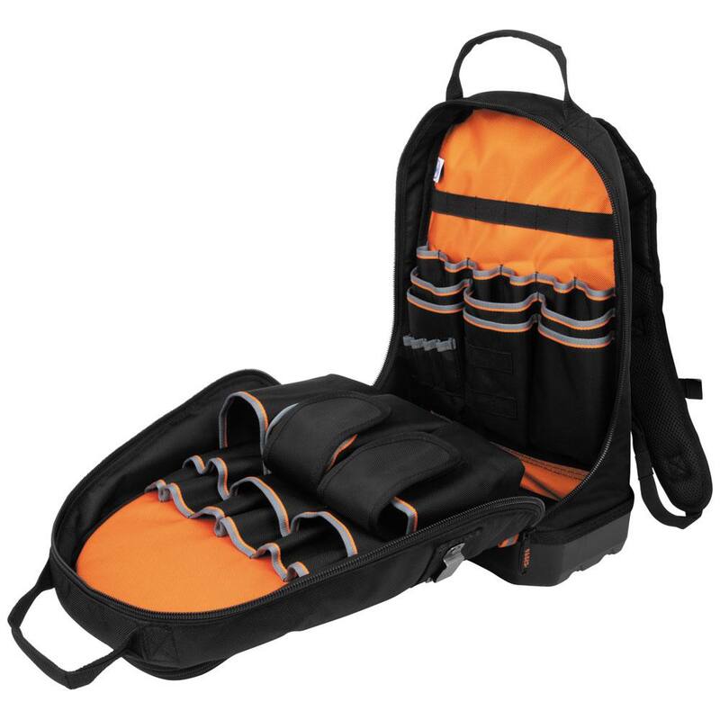 Klein Tools Tradesman Pro Tool Bag Backpack, 39 Pockets, Black, 14-Inch - 55421BP-14