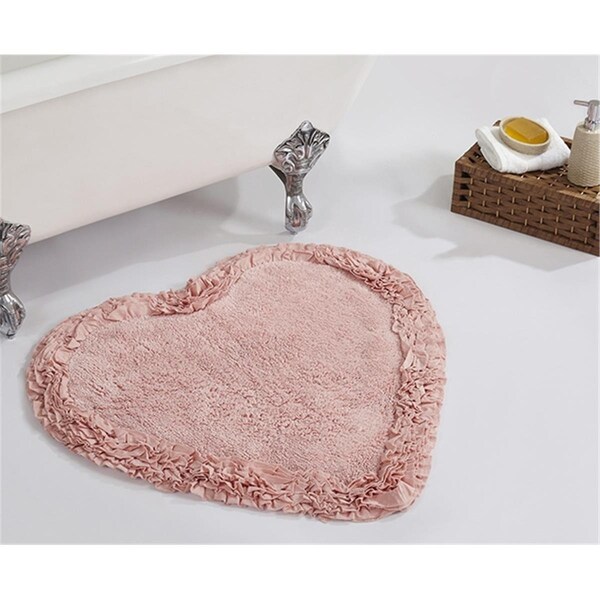 Better Trends Shaggy Border Collection 100% Cotton 30' Heart Bath Rug in Pink - BARR30HPI