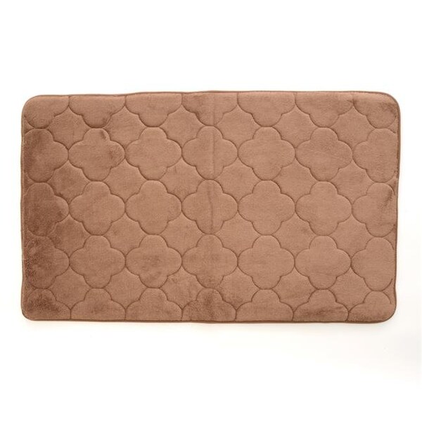 Stephan Roberts Home Stephan Roberts Home 40N-EM4V16-12 24 x 40 in. Embroidered Memory Foam Bath Mat; Wood Smoke - 40N-EM4V16-12