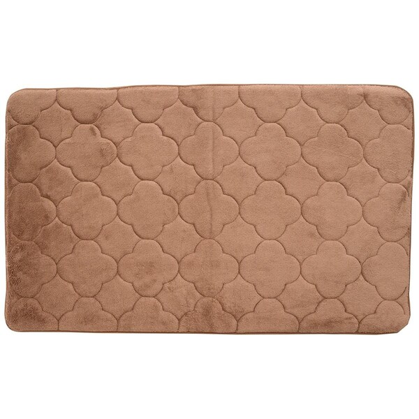 Stephan Roberts Home 21 x 34 in Embroidered Memory Foam Bath Mat Wood Smoke - 34NEM1V1612