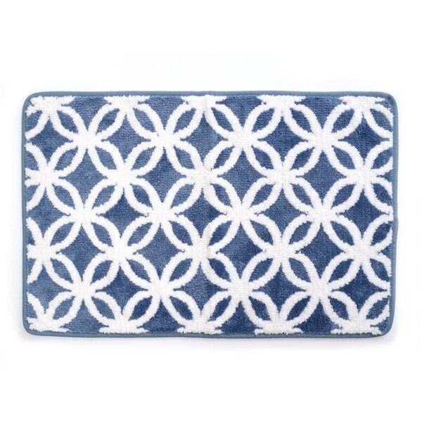 Betterbeds 20 x 39 in. Ultra Plush Opus Knitted Cut Pile Polyester Bath Mat - Blue - BE364545