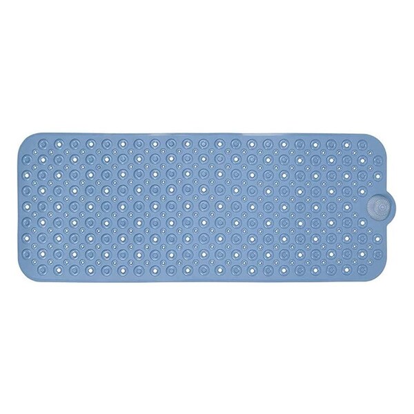 Espectaculo Blue Bath Mat, 40 x 16 Inch Extra Large No-Slip with Drain Holes - ES3280186