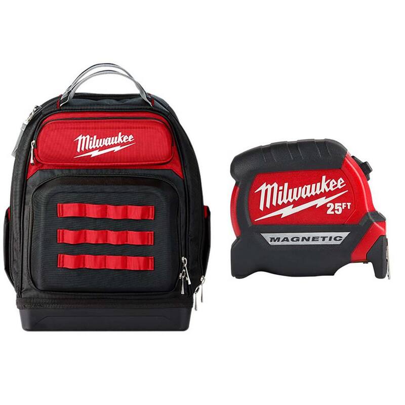 Milwaukee 15 in. Ultimate Jobsite Backpack with 25 ft. x 1 in. Compact Magnetic Tape Measure - 48-22-8201-48-22-0325