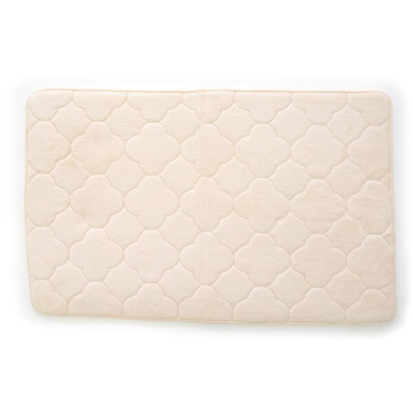 Stephan Roberts Home 17 x 24 in Embroidered Memory Foam Bath Mat Angora - 24NEM7V1712
