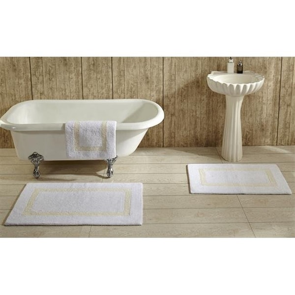 Better Trends Better Trends BAHO2134WHIV Hotel Collection Bathrug; White & Ivory - 21 x 34 in. Set of 2 - BAHO2134WHIV