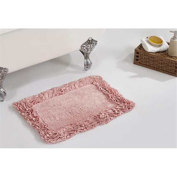 Better Trends Shaggy Border Collection 100% Cotton 17' x 24' Rectangle Bath Rug in Pink - BARR1724PI