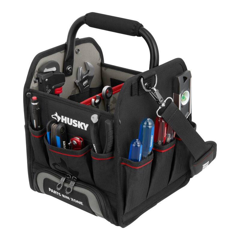 Husky 10 in. Tool Tote with Integrated Parts Bin Zone - 526-316
