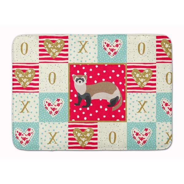 Carolines Treasures Carolines Treasures CK5305RUG 19 x 27 in. Ferret Love Machine Washable Memory Foam Mat - CK5305RUG