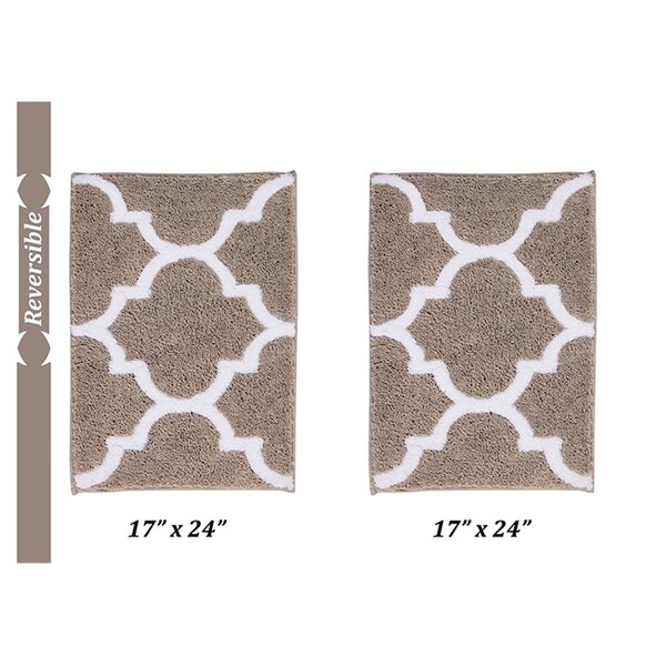 Better Trends Marrakesh Collection 100% Polyester 2 Piece Set 17' x 24', 17' x 24' Bath Rug Set in Beige - BAMA2PC1724BE