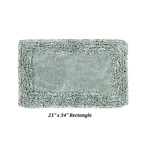 Better Trends Shaggy Border Collection 100% Cotton 21' x 34' Rectangle Bath Rug in Sage - BARR2134SA