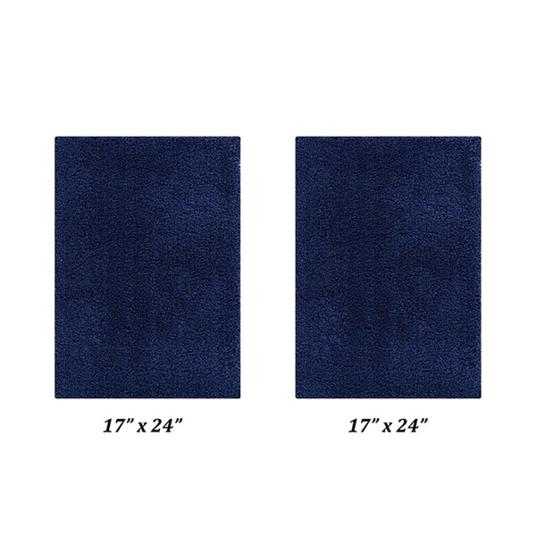 Better Trends Micro Plush Collection 100% Polyester 2 Piece Set 17' x 24', 17' x 24' Bath Rug Set in Navy - BAMP2PC1724NAV
