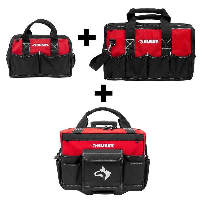 Husky 18 in. Rolling Tool Bag with 18 in. and 12 in. Tool Bags - HD6501828-TH-BD