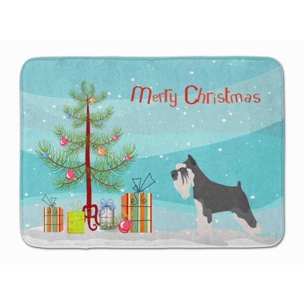Carolines Treasures Miniature Schnauzer Christmas Machine Washable Memory Foam Mat - BB8460RUG