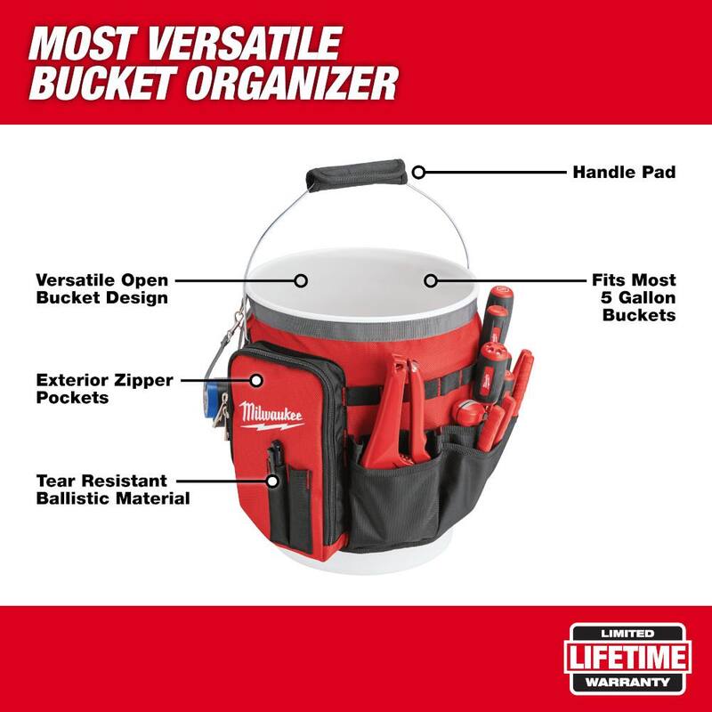 Milwaukee 10 in. Bucket Organizer Tool Bag - 48-22-8175