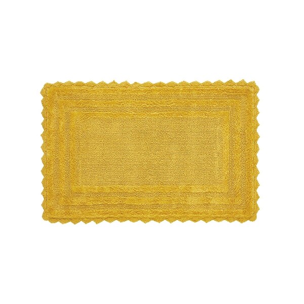 Better Trends Lilly Crochet Collection 100% Cotton 21' x 34' Rectangle Bath Rug in Yellow - BALIL2134YE