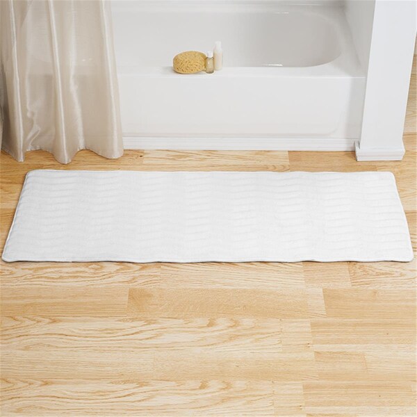 Lavish Home Lavish Home  24 x 60 in. Extra Long Memory Foam Bath Mat, White - 67-11-W
