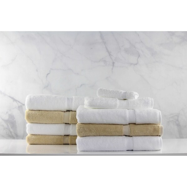 R & R Textile Mills, Inc. Pima Cotton USA, Dobby Border, Bath Matt, White 22"x34", PK 12 - WWX04450