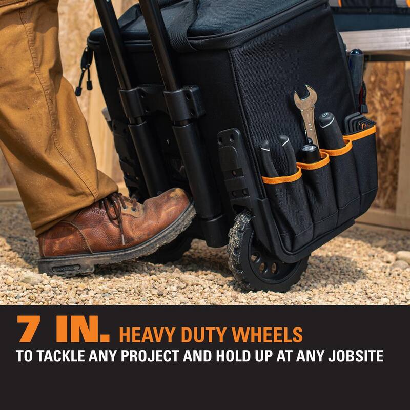 RIDGID 17 in. 64 Pocket Professional Grade Rolling Tool Bag - RD65016-TH