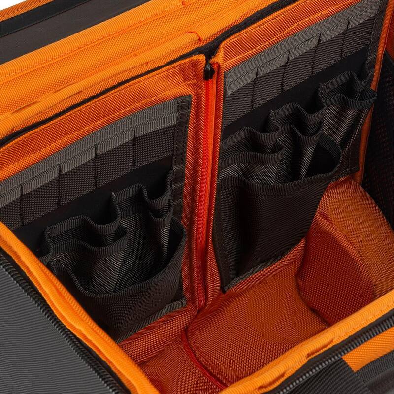 RIDGID 17 in. 64 Pocket Professional Grade Rolling Tool Bag - RD65016-TH