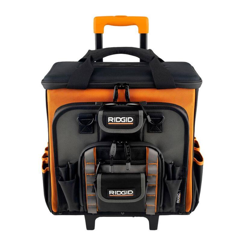 RIDGID 17 in. 64 Pocket Professional Grade Rolling Tool Bag - RD65016-TH