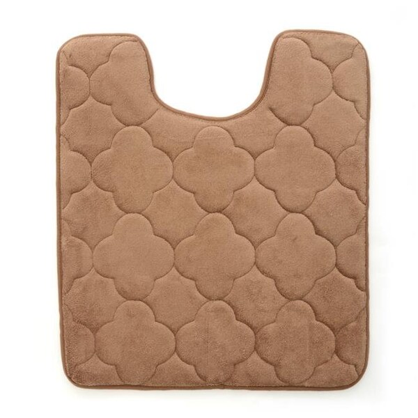 Stephan Roberts Home Stephan Roberts Home 24NC-EM1V16-12 21 x 24 in. Embroidered Memory Foam Contoured Bath Mat; Wood Smoke - 24NC-EM1V16-12
