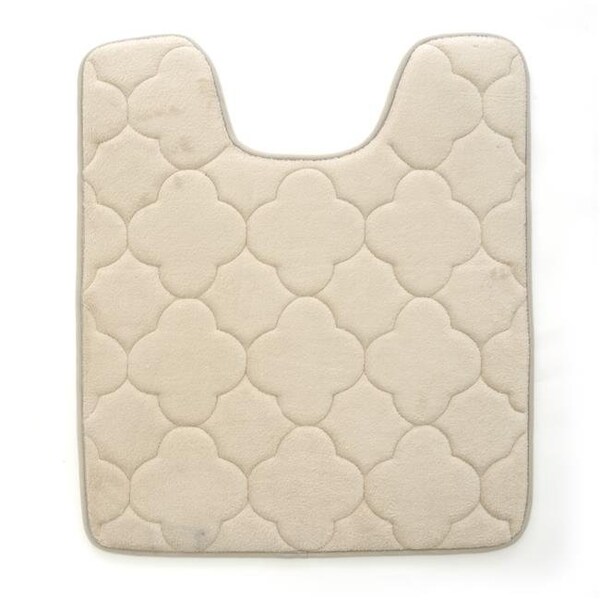 Stephan Roberts Home Stephan Roberts Home 24NC-EM1V19-12 21 x 24 in. Embroidered Memory Foam Contoured Bath Mat - Gray Morn - 24NC-EM1V19-12