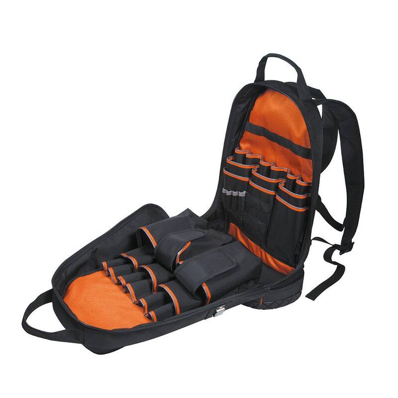 Klein Tools Backpack & Tool Bag Set, Includes 4 Piece, Tradesman Pro Tool Bag Backpack, Zipper Bags and Magnetizer - 80038