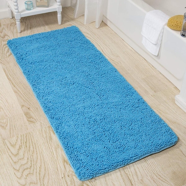 Bedford Home Memory Foam Shag Bath Mat2 ft. by 5 ft. Blue - 67A-99100