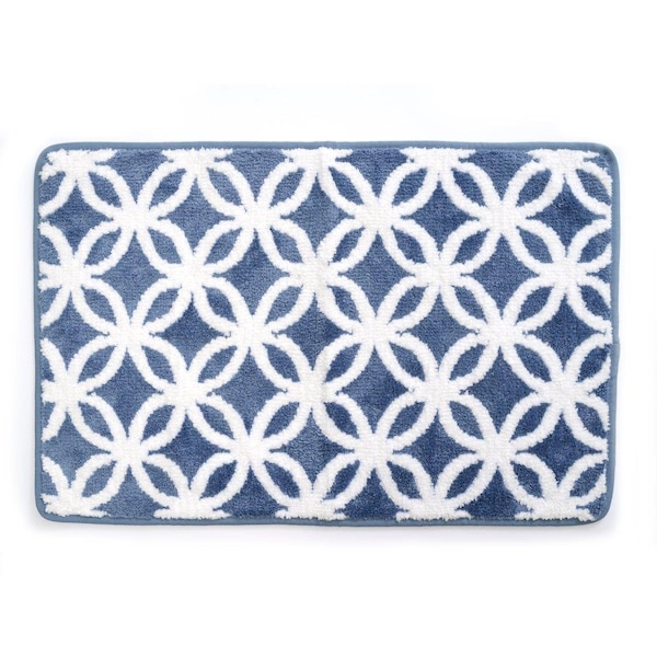 Stephan Roberts Home 20 x 39 in Ultra Plush Opus Knitted Cut Pile Polyester Bath Mat Blue - 39NKPC23512