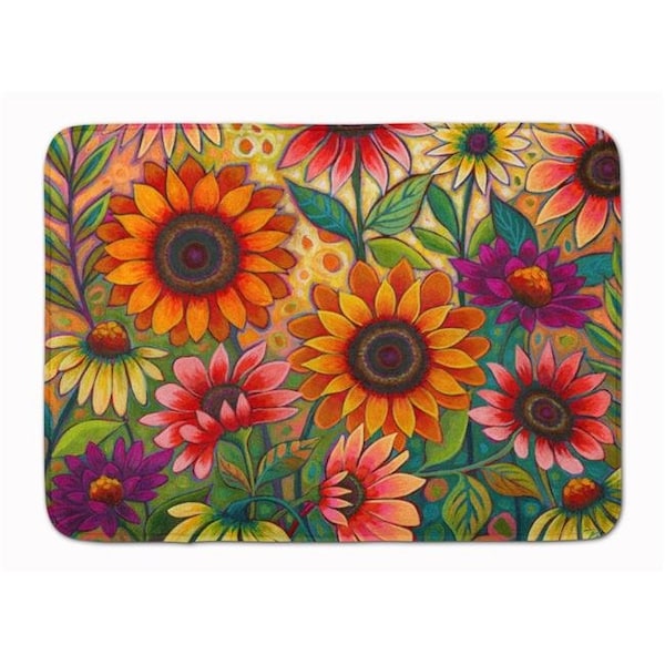 Carolines Treasures Carolines Treasures PPD3014RUG 19 x 27 in. Fall Sunflower Surprise Machine Washable Memory Foam Mat - PPD3014RUG
