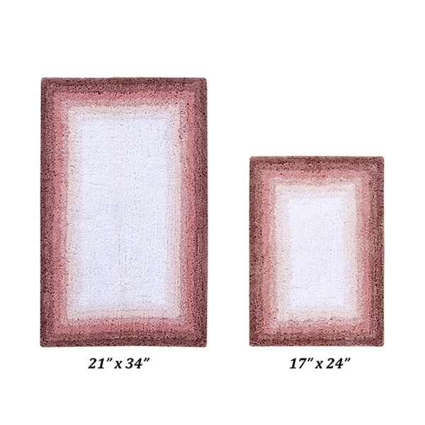Better Trends Torrent Collection 100% Cotton 2 Piece Set 17' x 24', 21' x 34' Bath Rug Set in Rose - BATO2PC1721RO