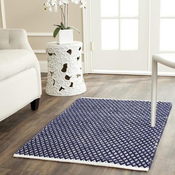 Safavieh 4 x 4 ft. Square Boston Hand Woven Bath Mats- Navy - BOS685D-4SQ