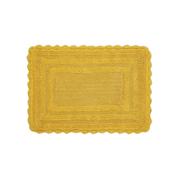 Better Trends Lilly Crochet Collection 100% Cotton 17' x 24' Rectangle Bath Rug in Yellow - BALIL1724YE