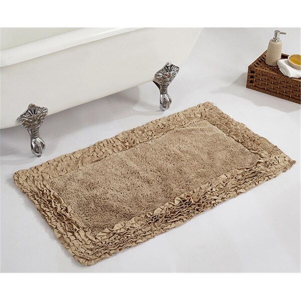 Better Trends Shaggy Border Collection 100% Cotton 24' x 40' Rectangle Bath Rug in Beige - BARR2440BE