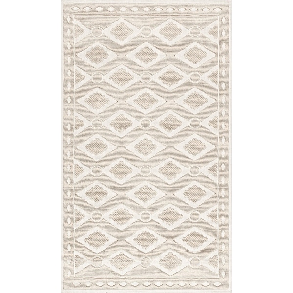 Nuloom Colton Textured Geometric Trellis Bath Mat 2ft 2in x 3ft 9in - PSKO03B-22039