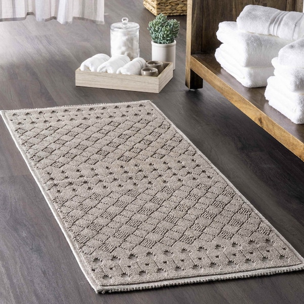 Nuloom Blaise Modern Diamonds Bath Mat 2ft 2in x 3ft 9in - PSKO08C-22039