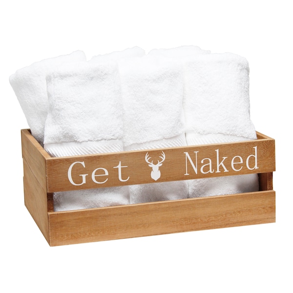 Elegant Designs Three Piece Decorative Wood Bathroom Set, Large, Cabin/Lodge/Rustic - HG3000-NCL