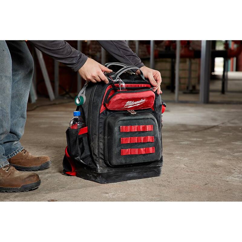 Milwaukee 15 in. Ultimate Jobsite Backpack with FASTBACK Stainless Steel Spring Assisted Folding Knife (2-Piece) - 48-22-8201-48-22-1530