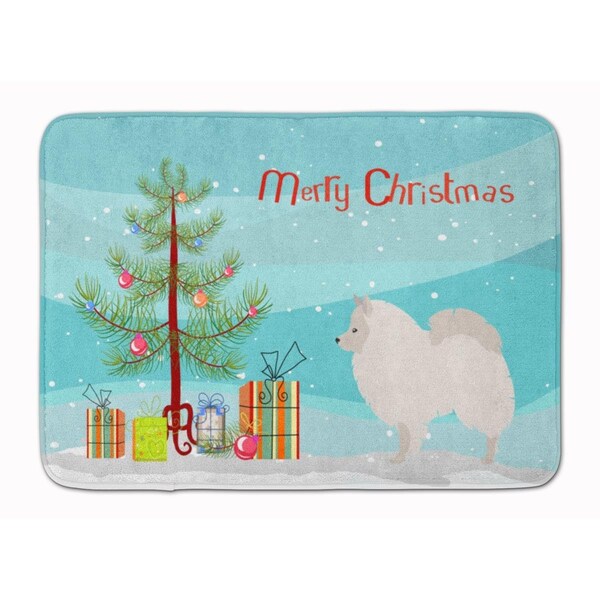 Carolines Treasures German Spitz Christmas Machine Washable Memory Foam Mat - BB8479RUG