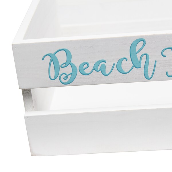Elegant Designs Three Piece Decorative Wood Bathroom Set, Large, Coastal/Beach - HG3000-WBH