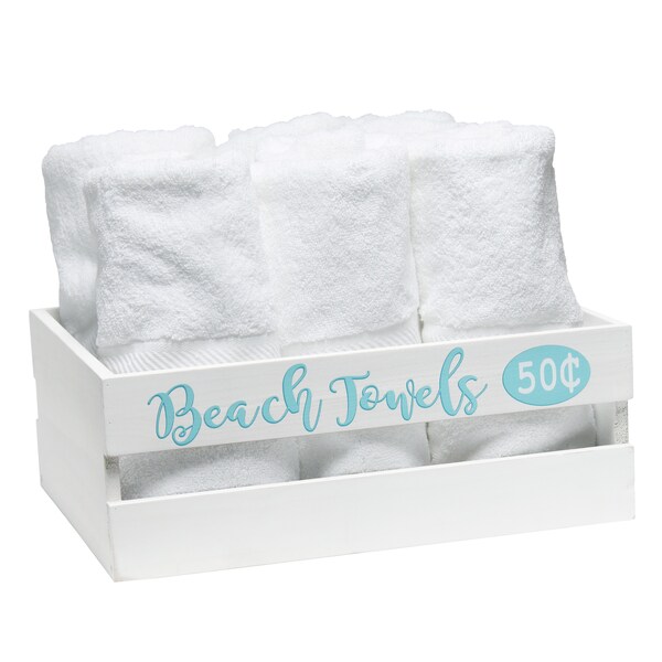 Elegant Designs Three Piece Decorative Wood Bathroom Set, Large, Coastal/Beach - HG3000-WBH