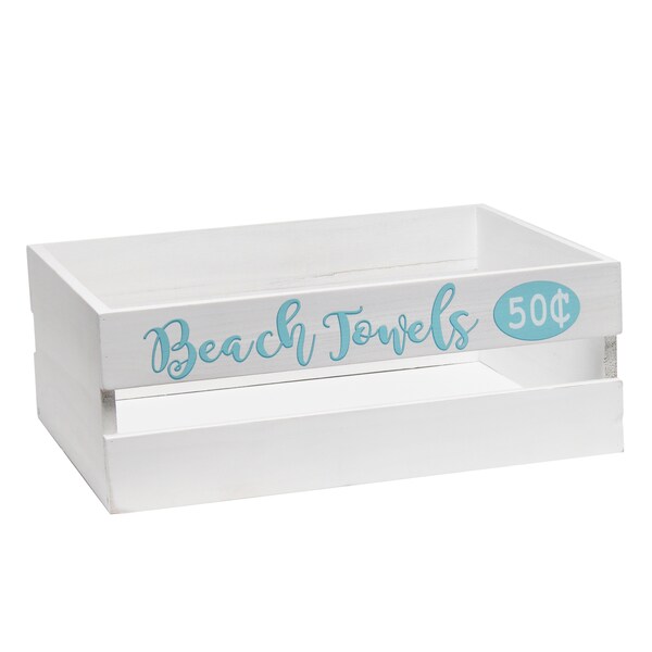 Elegant Designs Three Piece Decorative Wood Bathroom Set, Large, Coastal/Beach - HG3000-WBH