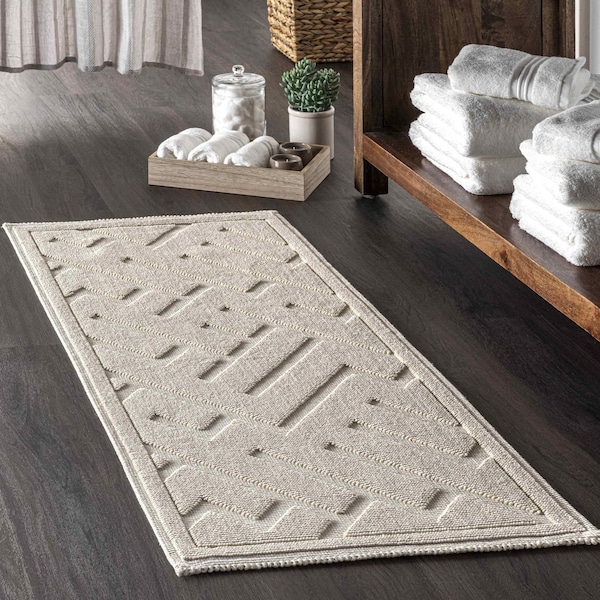 Nuloom Hudson Abstract Maze Bath Mat 1ft 9in x 2ft 10in - PSKO02B-190210